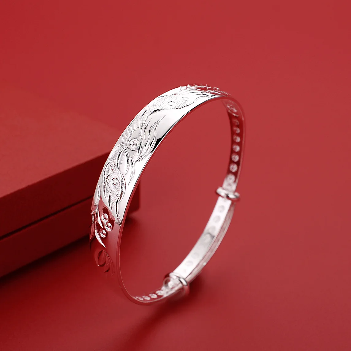 925 Sterling Silver Noble Phoenix Bracelets Bangle Wedding