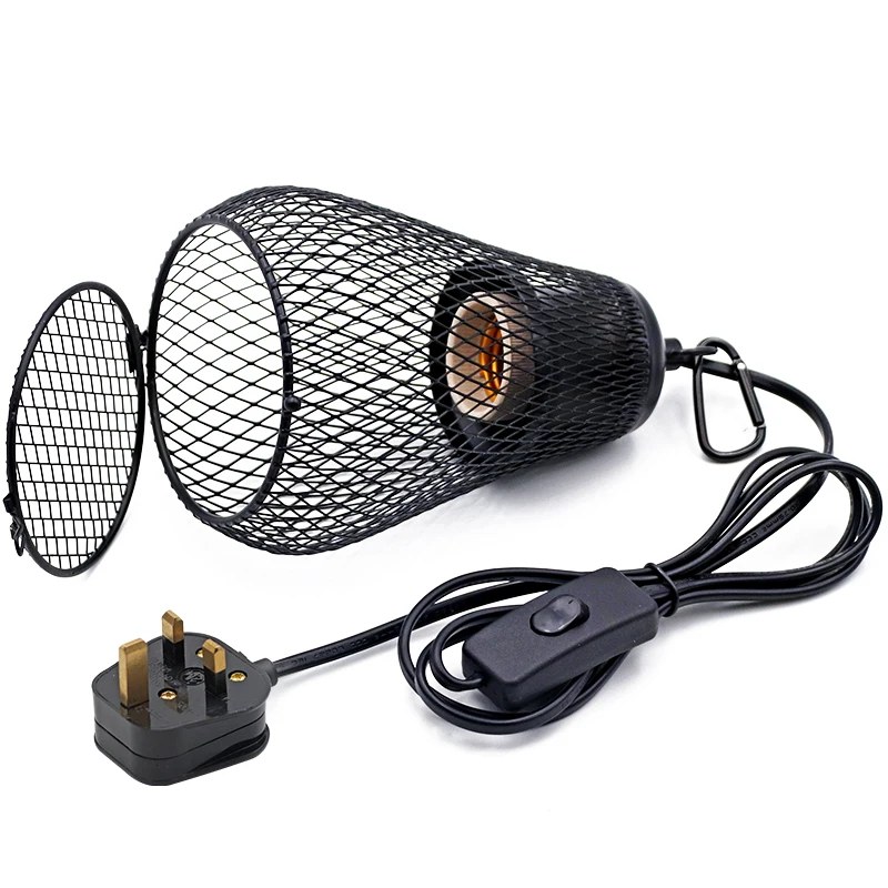 220V Pet Reptile Heating Cage Cover Ceramic Heat Lamp Ceramic Coop Heater Kit Heater Guard for Chicken Lizard Turtle Brooder 5