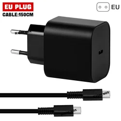Universal 60W USB - C Power Adapter with 1.5M Charging Cable and TV Mode Support (EU Plug)