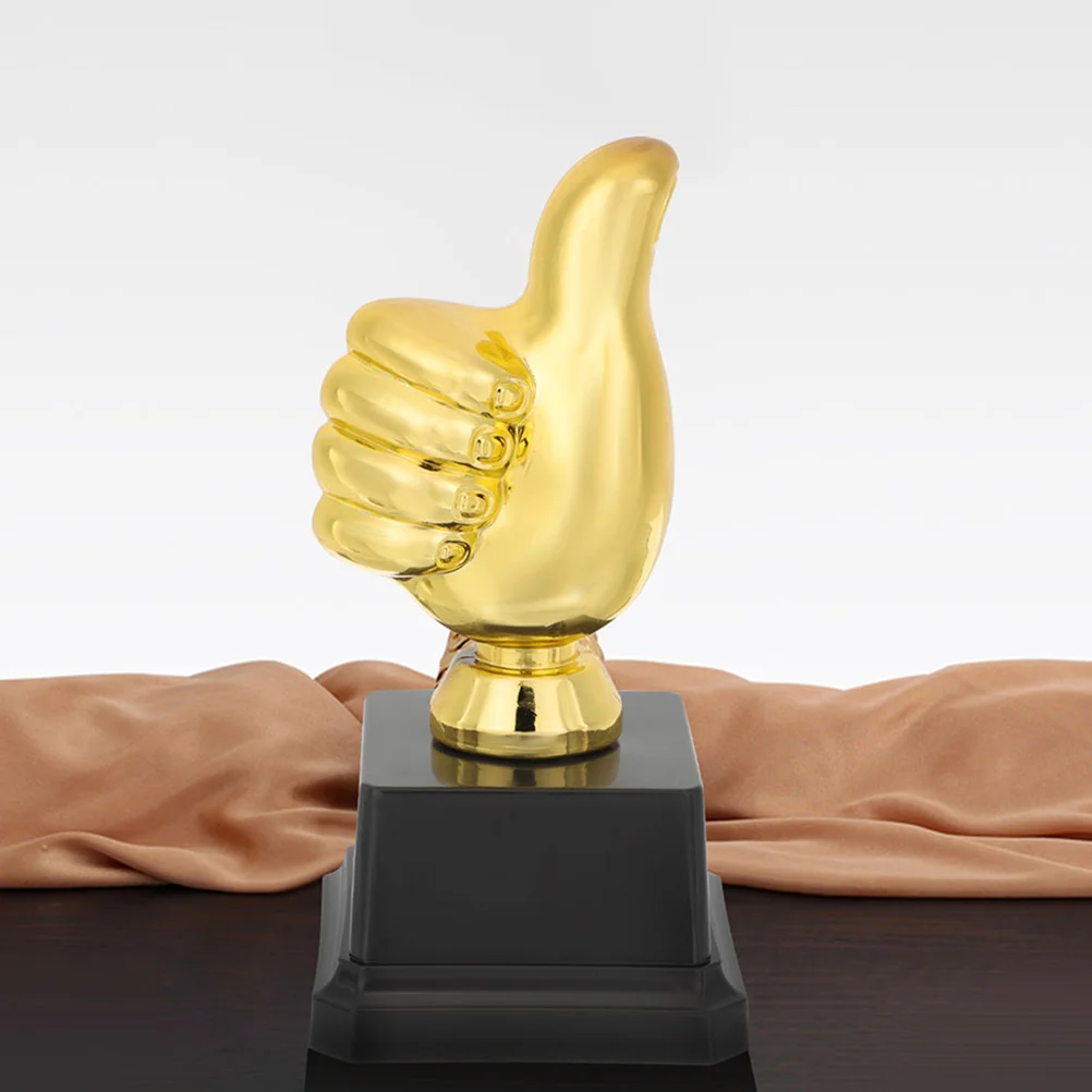 

2 Pcs Trophy Plastic Thumb Toy Kids Trophies Cup Kindergarten Competition Grad Decor Football Award Children Small