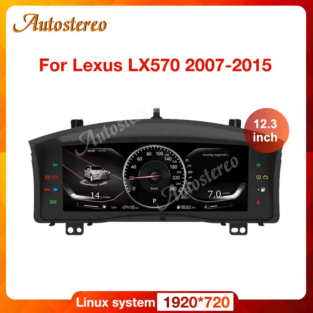 Odometer Linux T5 Digital Cluster Virtual Cockpit For Lexus LX570 2007-2015 Dash