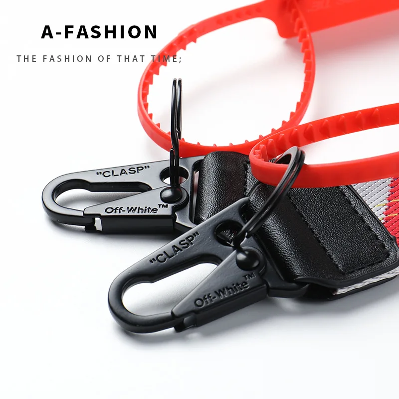 26cm Fashion brand offwhite key chain canvas embroidery mobile phone pendant gift sports creative personality jewelry gift 3