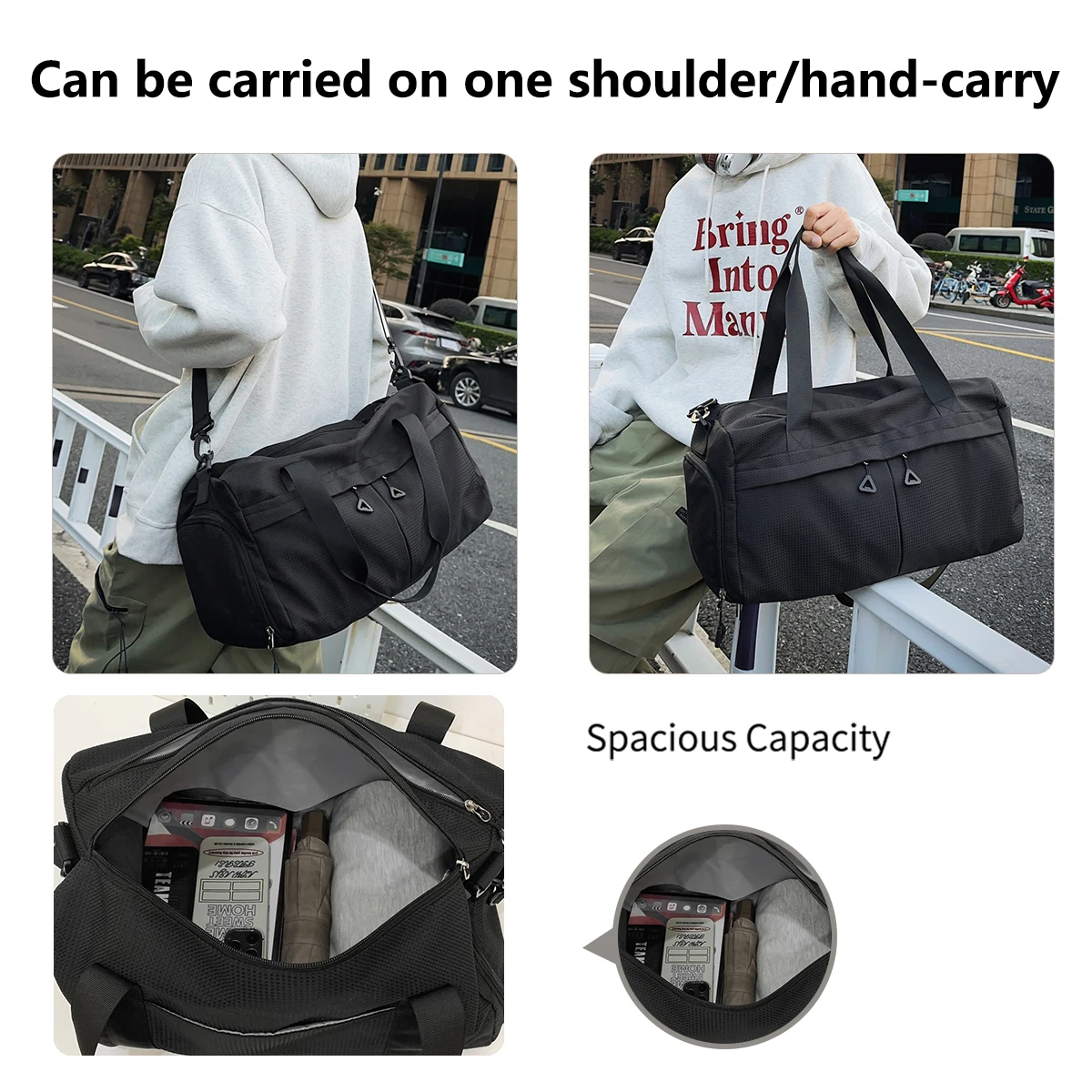 Short-Distance Portable Travel Bag, High-End Fitness Bag, Fashionable Portable Large-Capacity Women's Simple Business Trip Luggage Bag Storage Bag