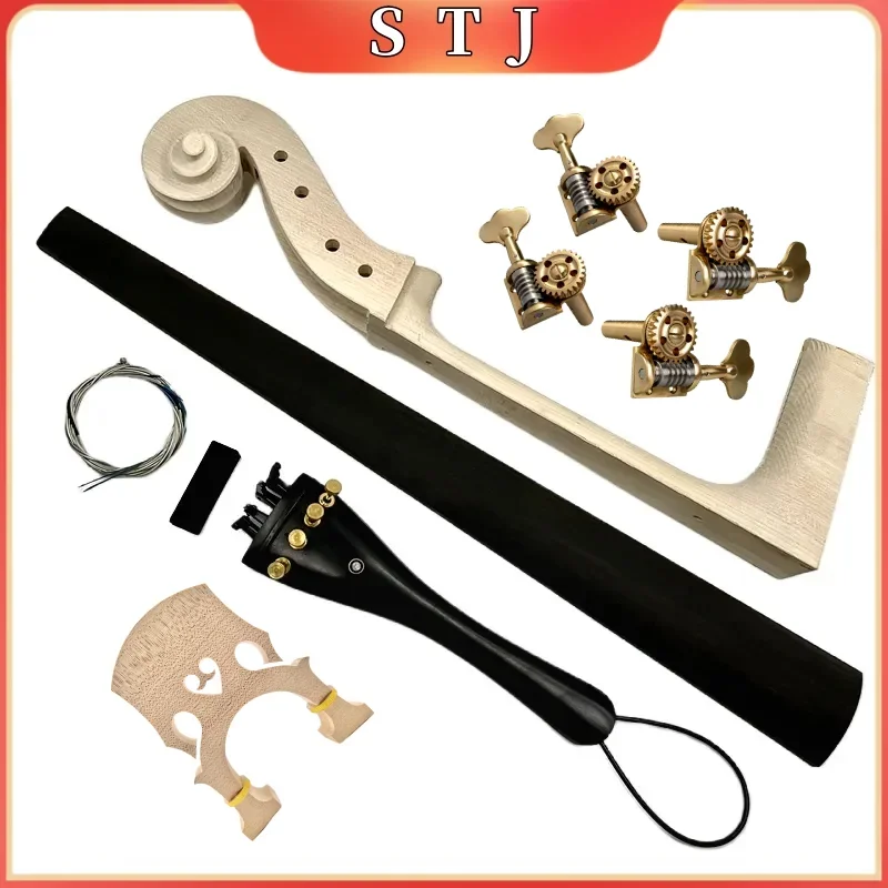 Upright Bass neck head Double 3/4 bass fingerboard bridge tailpiece strings,Germany style pegs part
