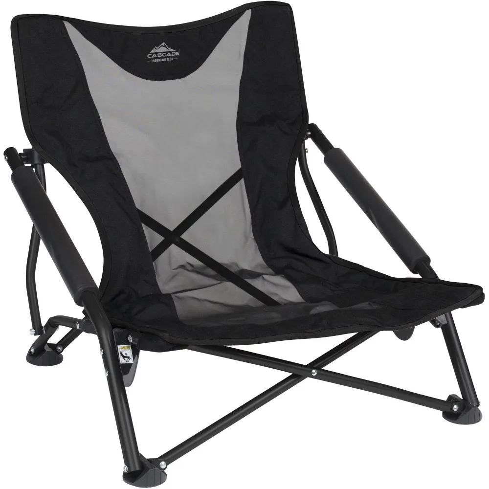 

Foldable Chair Low Profile Outdoor Folding Camp Chair With Carry Case - Black Free Shipping Camping Beach Fishing Furniture