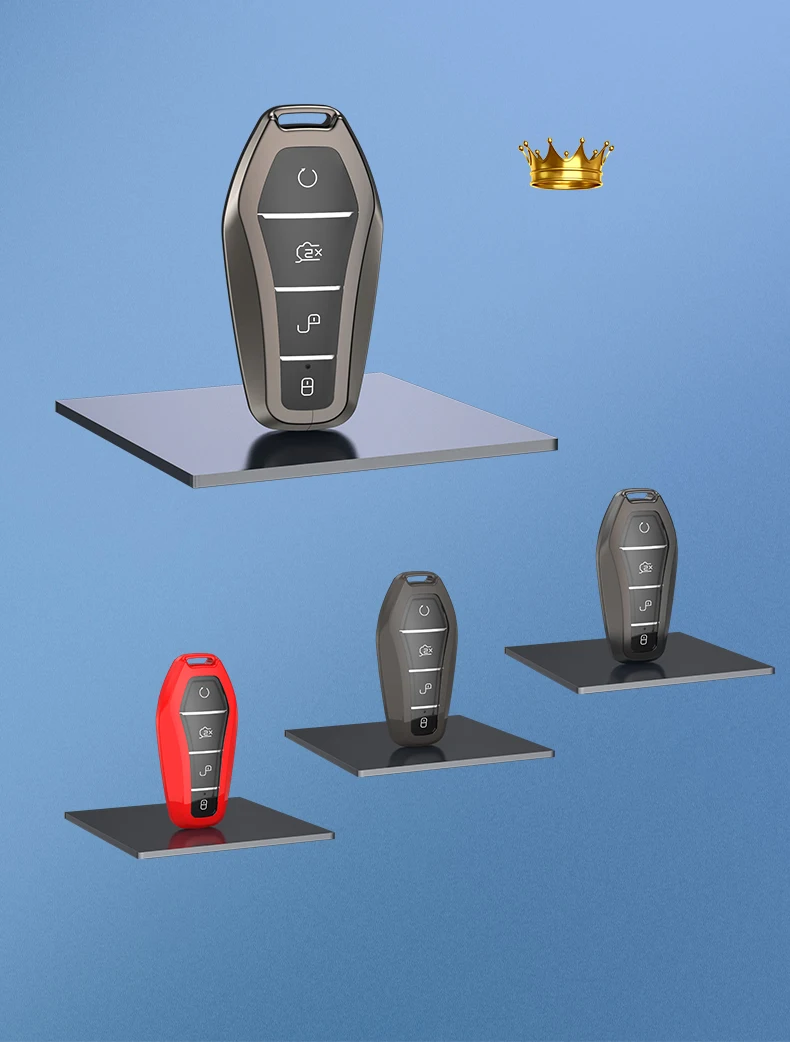 For BYD Atto 3 Yuan Plus 2022 2023 Car Aluminium Alloy Key Cover Protective Shell Case Buckle Modificated Auto Accessories