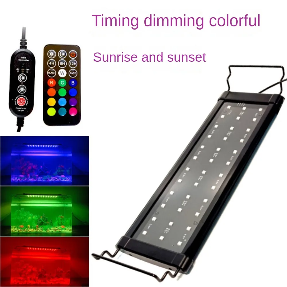 

RGB Dimmable LED Aquarium Fish Tank Light 12/24/36/48inch Sunrise Sunset,Remote Control For Saltwater Freshwater Fish Coral Reef