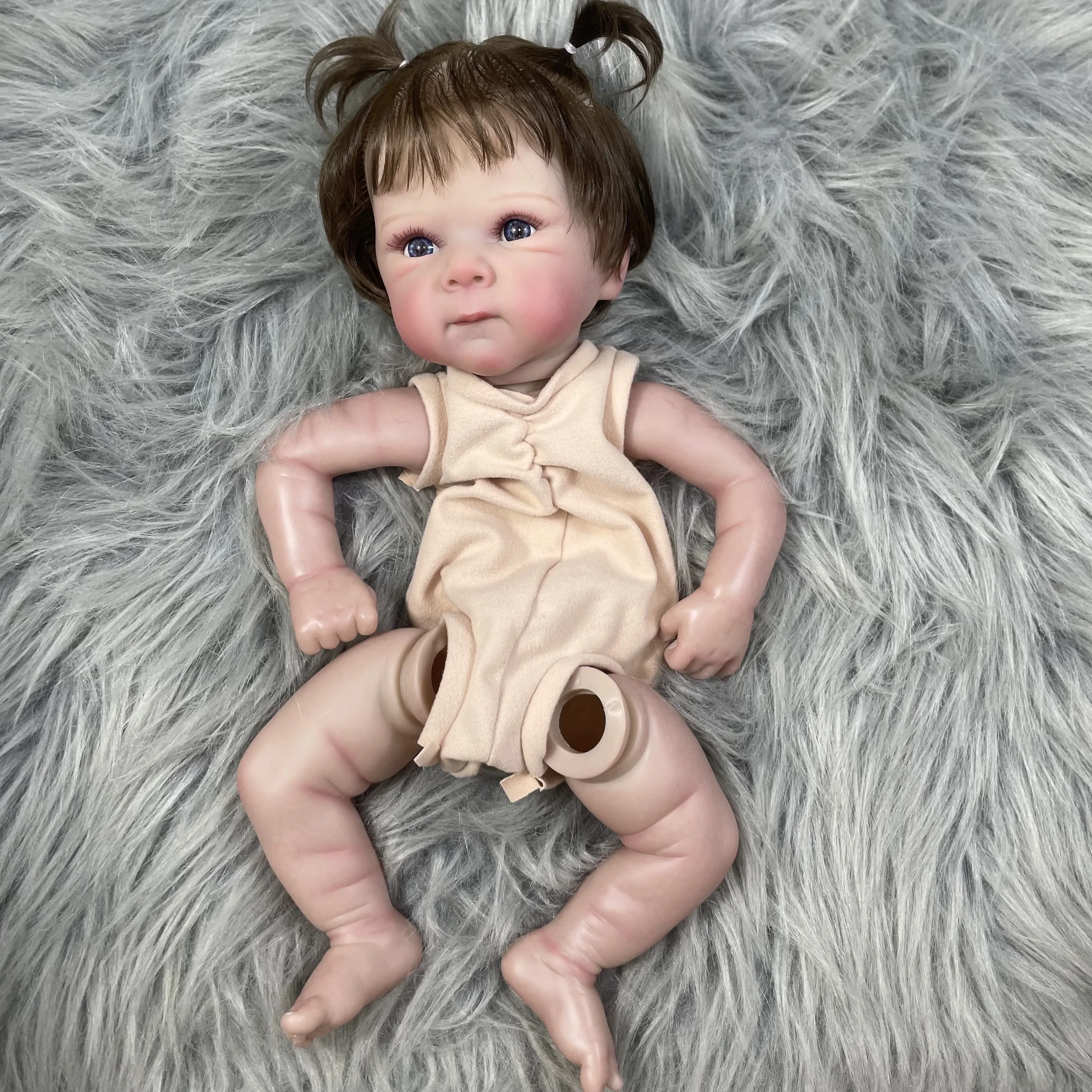 18 inches Already Painted Bebe Bettie With Hair Transplant Doll Kits Vinyl Reborn Doll Unassembled DIY Reborn Kit Gift