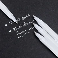 5 шт., набор белых маркеров в стиле манга, 0,8 мм, водостойкая художественная ручка с перманентными чернилами для скрапбукинга, черная бумага, ручка для рисования шин — изображение 5