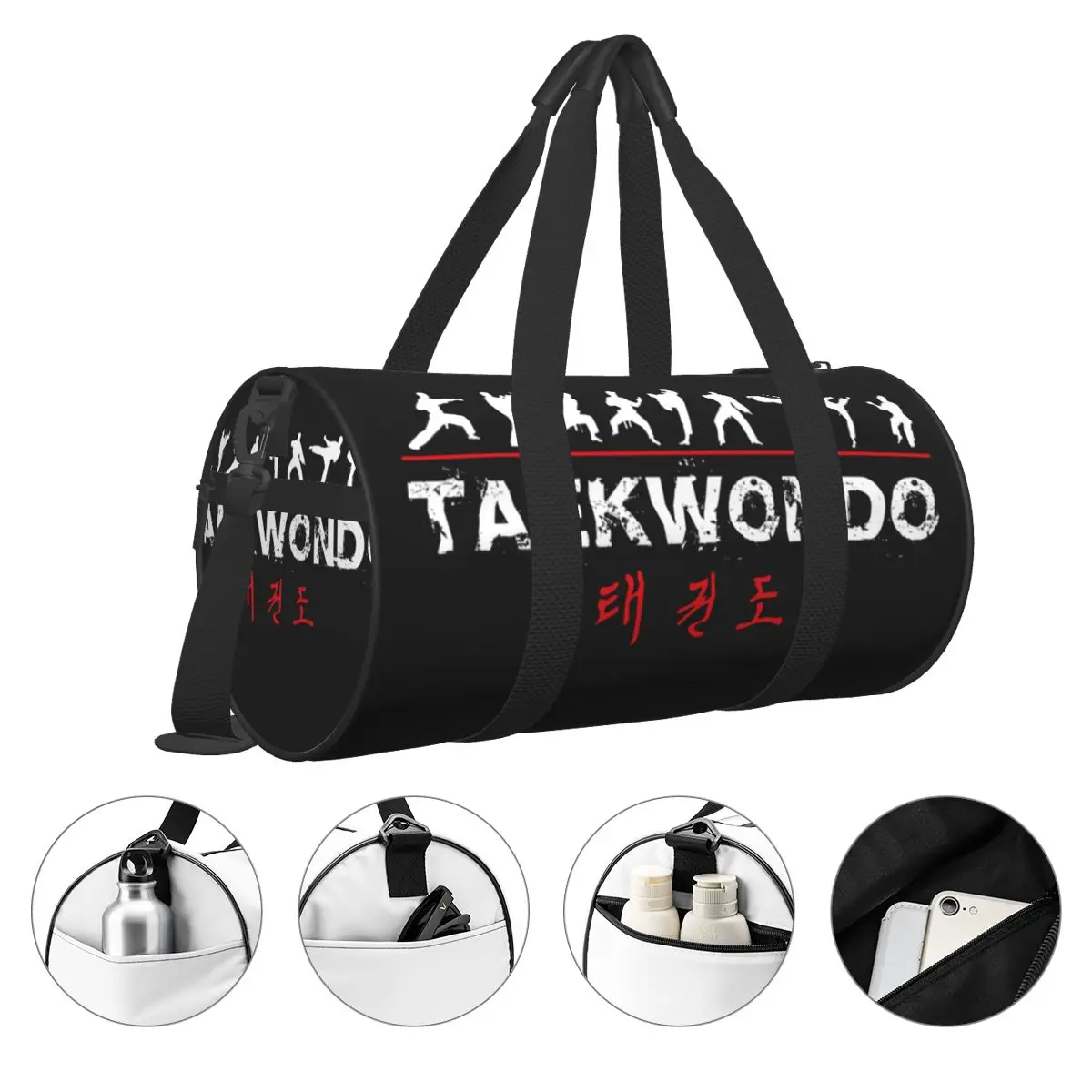 Korean Taekwondo Sports Bags Fighters White Martial Arts Training Gym Bag with Shoes Novelty Handbags Couple Oxford Fitness Bag 3