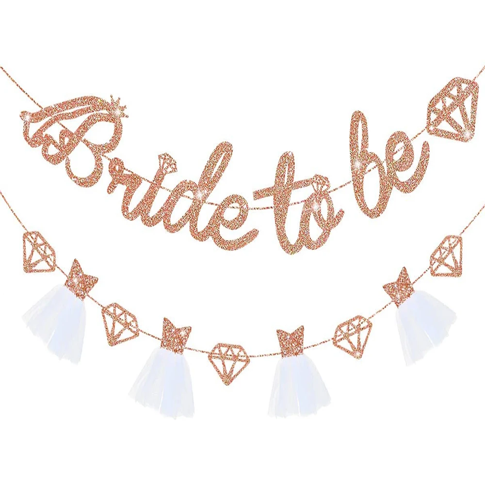 Rose Gold Paper Bunting Triangle Flags - Wedding & Party Hanging Decoration