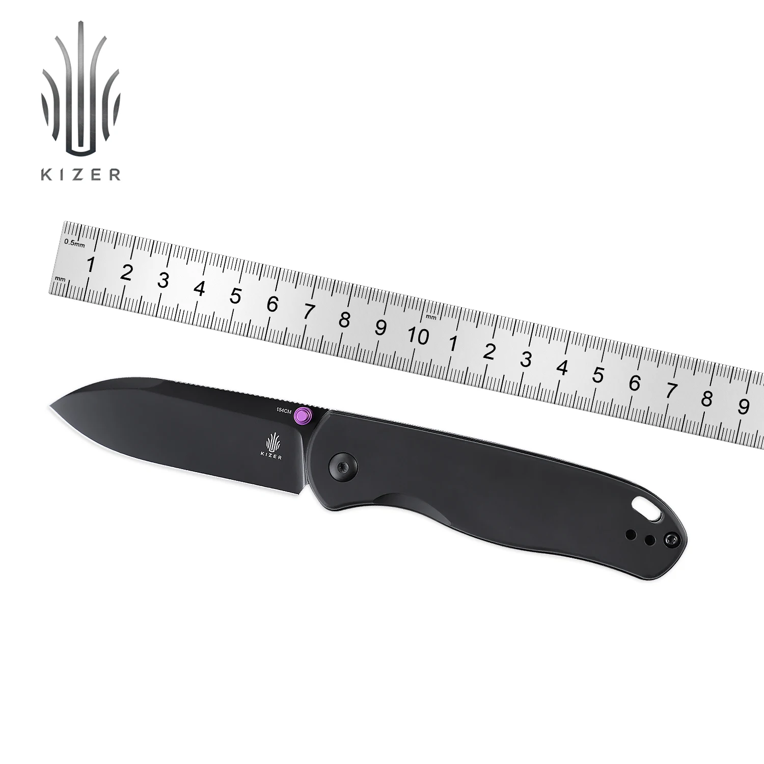 Kizer Pocket Knife Drop Bear V3619C1/C2/C3/C4  Aluminium/Micarta Handle with 154CM Steel Blade Outdoor EDC Knife 2