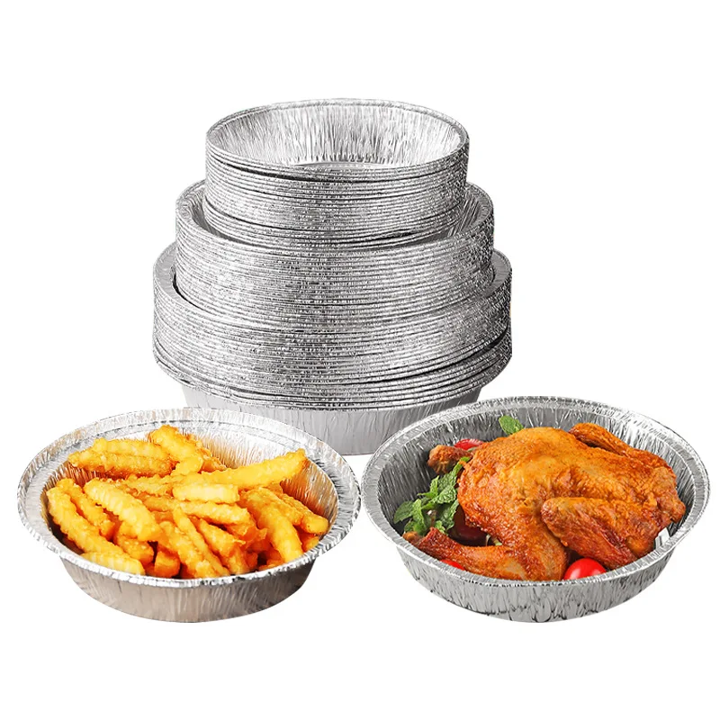 Round Aluminum Foil Pans,Disposable Containers,Storing Baking Meal Prep & Oven Safe,Frying Food,Air Fryer Tin Cookware,Roasting