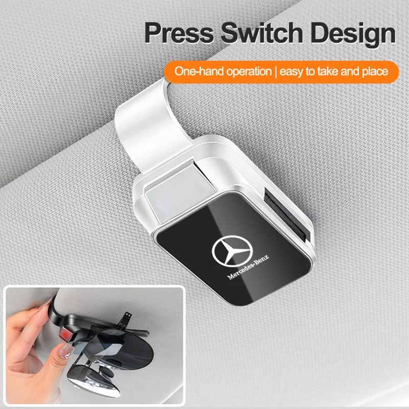 1 Stück Auto-Sonnenblenden-Brillenclip, Innenraum-Brillenhalter für Mercedes Benz A E C S Klasse W206 W223 S350 C260 W222 AMG