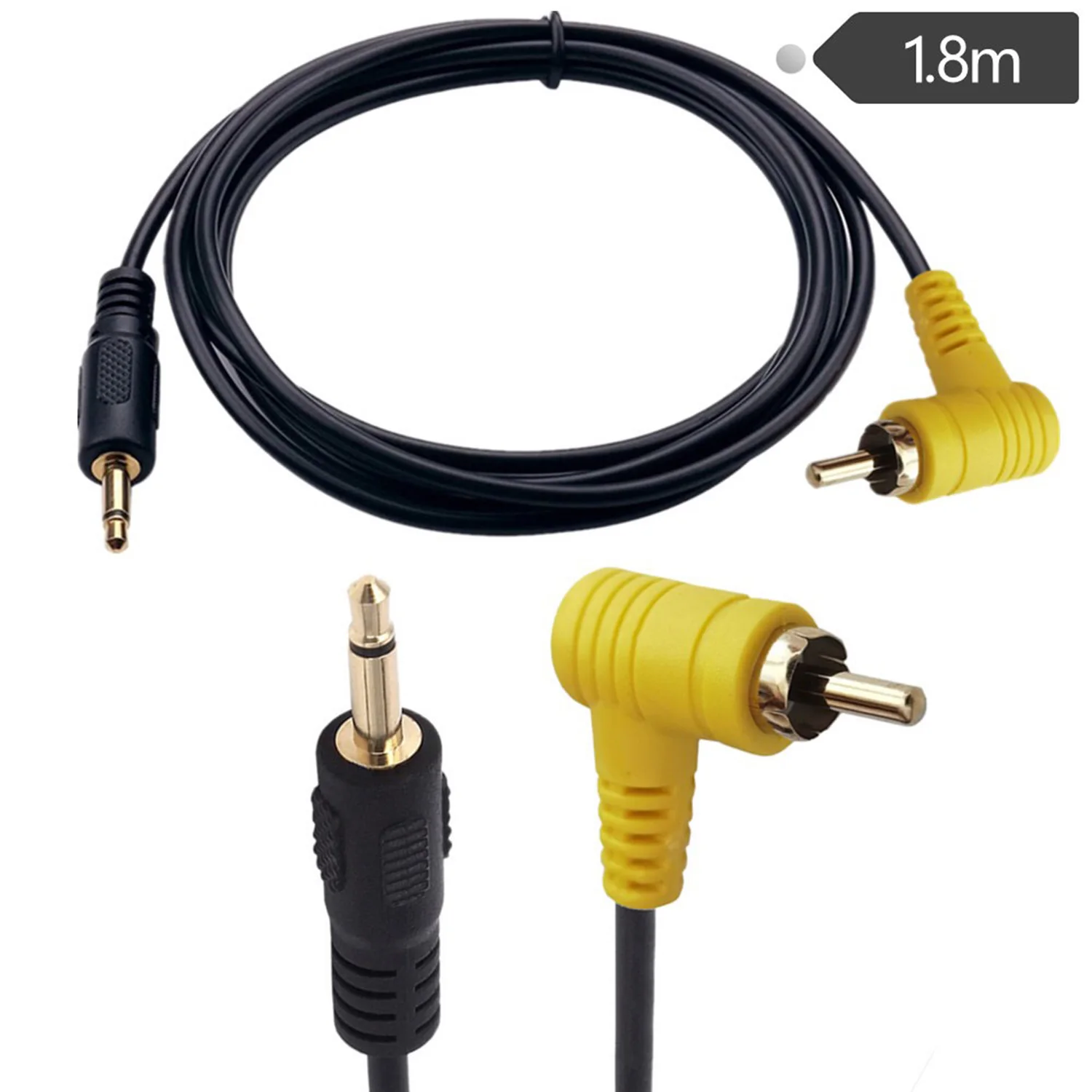 1/4 To 1/8 Inch Right Angle Audio Adapter Cable - 6ft Gold Plated, Mono Male To Male