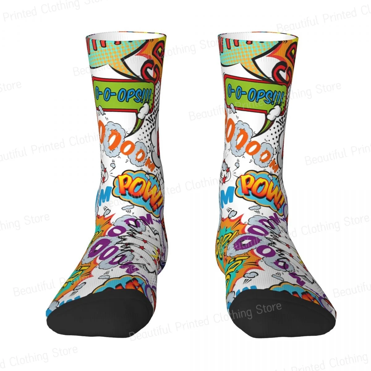 Vibrant Pop Art Graffiti Novelty Socks