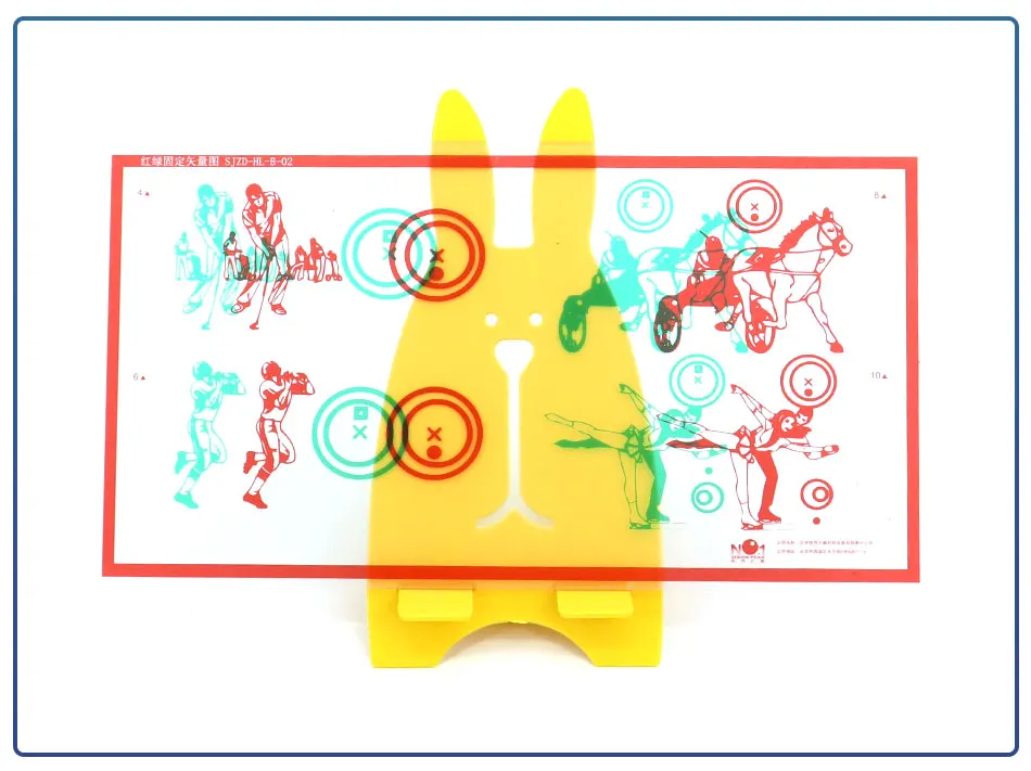 Fixed Red/Green Tranaglyph Vision Therapy Convergence Insufficiency Eye Training Device Stereo Training Cards Visual Correction