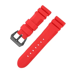 Versatile Silicone Waterproof Sport Wristband in Multiple Sizes - 24mm (Red - Black)