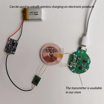 3W Mini Wireless Charger Module Receiver PCBA Circuit Copper Coil Board ...