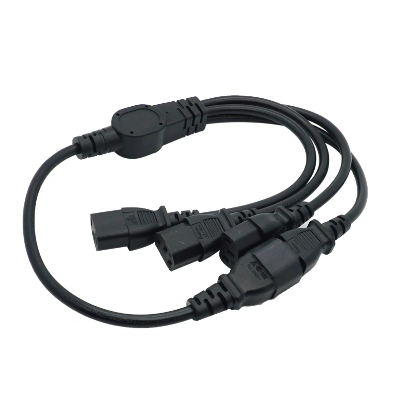 High Quality IEC 320 C14 Male Plug to 4XC13 Female Y Type Splitter Power Cord , C14 to 4 x C13, 250V/10A# apc power cord [iec 320 c19 to iec 320 c20] 16 amp 230v 4 57 meter
