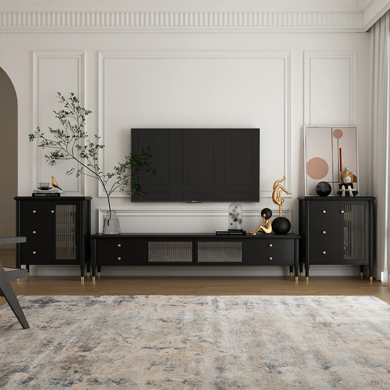 

Скандинавский ретро-шкаф со стеклянной планкой Changhong, роскошный Аудиовизуальный шкаф, популярный в Интернете чайный столик и ТВ-шкаф, комбинированная мебель