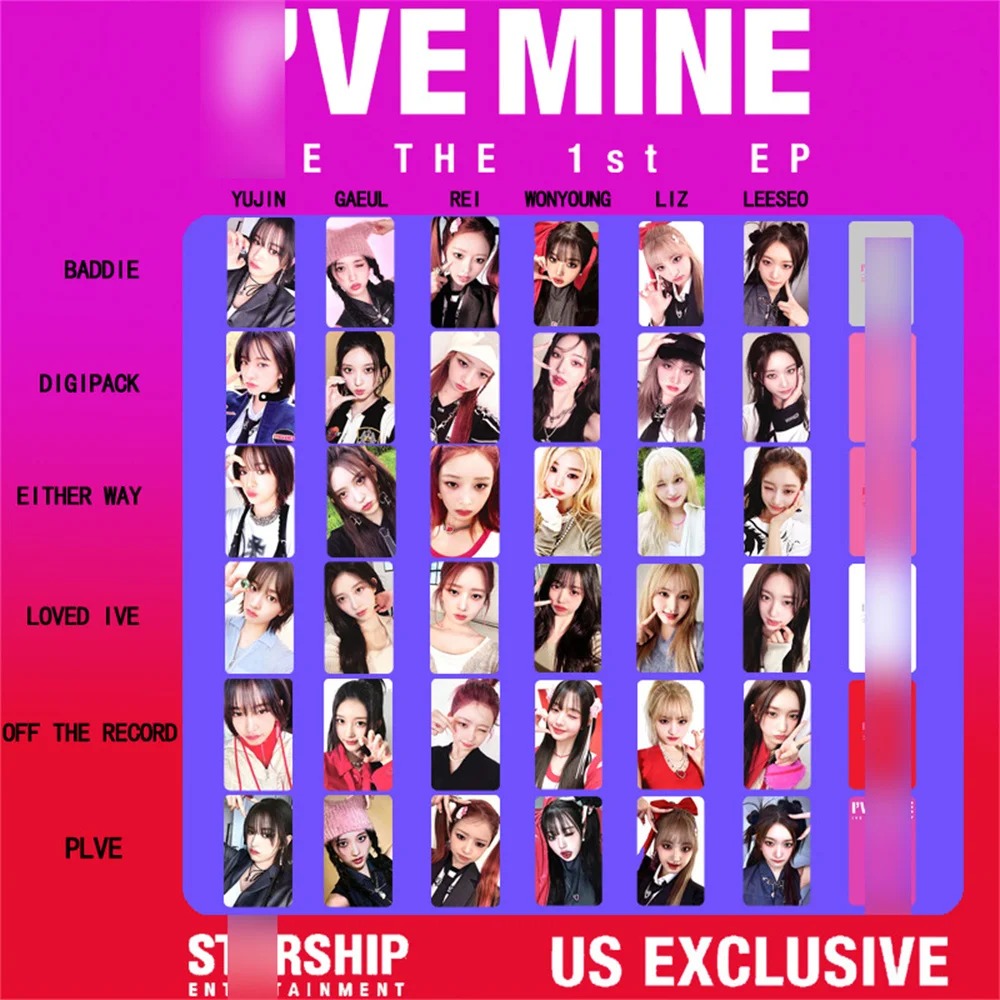 

KPOP IVE 1-й EP альбом Ihas MINIVE Photocards 6pcs WonYoung YuJin личные фото почтовые открытки в Корейском стиле LOMO Card коллекция веера