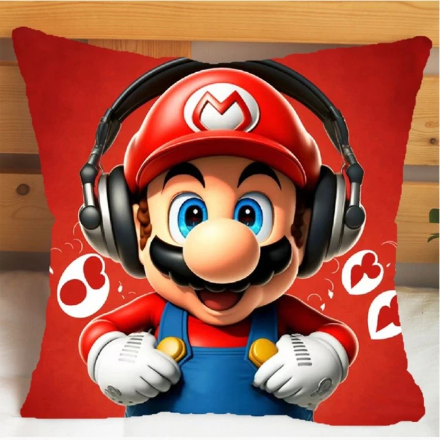35-40cm Super Mario Double-Sided Cartoon Pillow Peripheral Car Cushion Dormitory Animation Pattern Game Nap Baby Kawaii Gifts