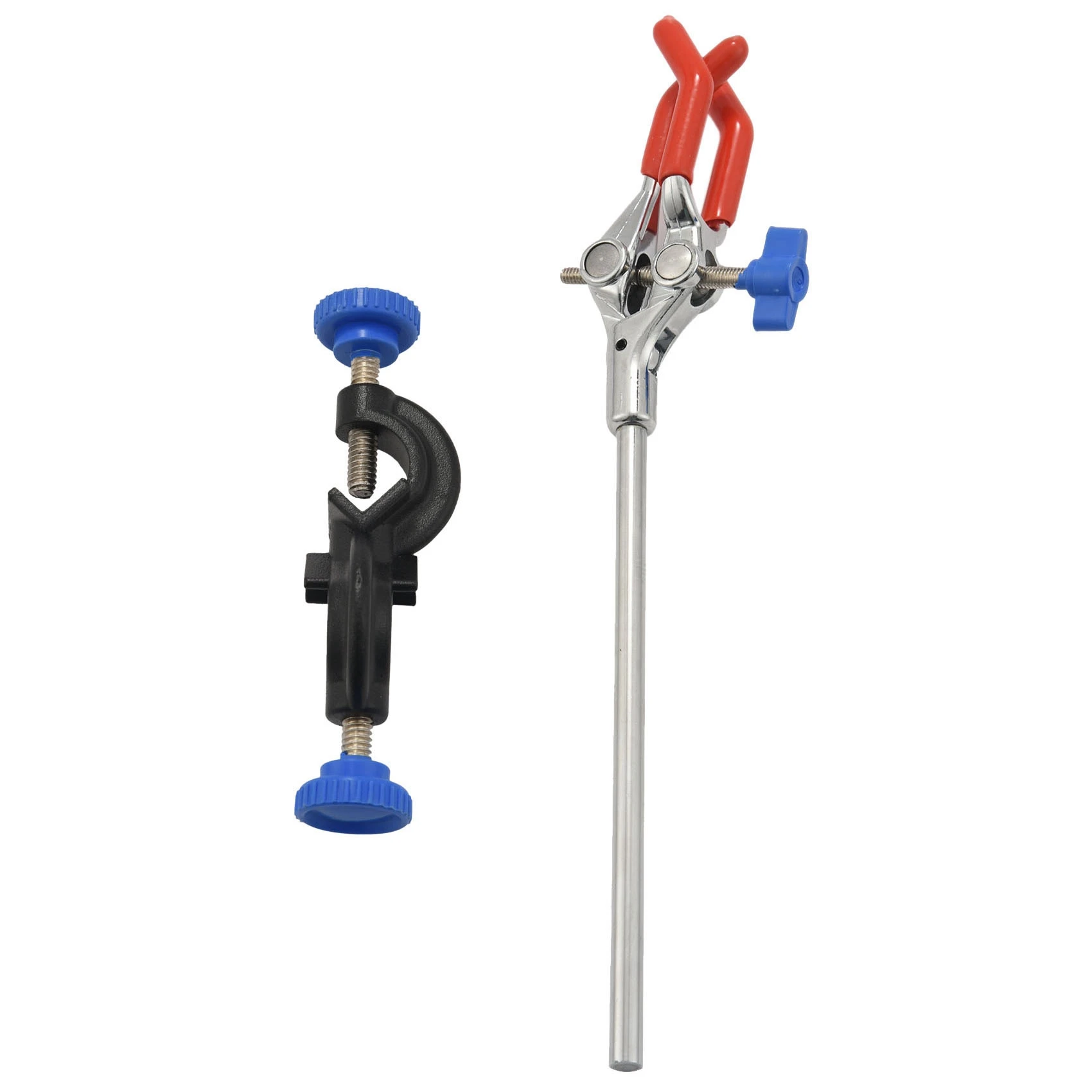 

Lab Clamp 3 Finger Style Rubber-Coated Head a Black Laboratory Stand Clip