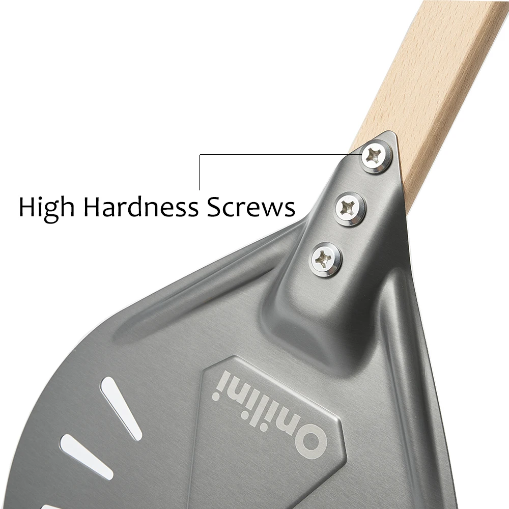 SHANGPEIXUAN 7/8/9 Inch Pizza Turning Peel Hard Anodized Pizza Shovel Aluminum Alloy Shovel Wood Handle Accessories