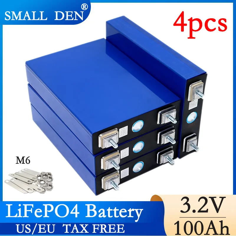 4PCSNew32V100AhLifepo4RechargeablebatteryDIY12v24vElectric
