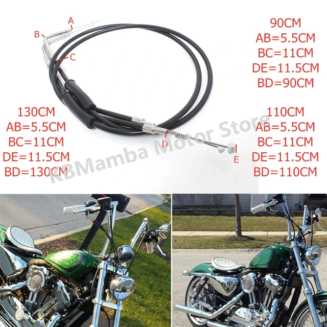 90cm/110cm/130cm Gasleitung Motorrad Gaszug für Harley Davidson