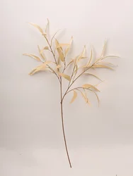 Elegant Willow Leaf Artificial Floral Branch for Decorative Display and Events (Champagne)