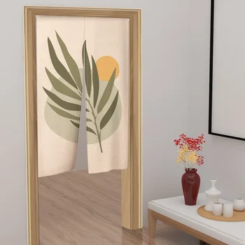 Tenda per porta geometrica nordica Moderna astratta Minimalismus Tenda in lino Partizione Cucina Camera Giapponese Mezza apertura le tende 1