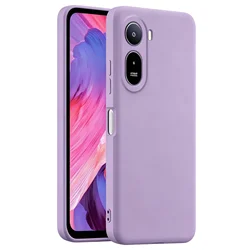 Noble Fashion Solid Colour Shockproof Protective Liquid Silicone Case for Redmi A7 Pro 5G (Light  Purple)