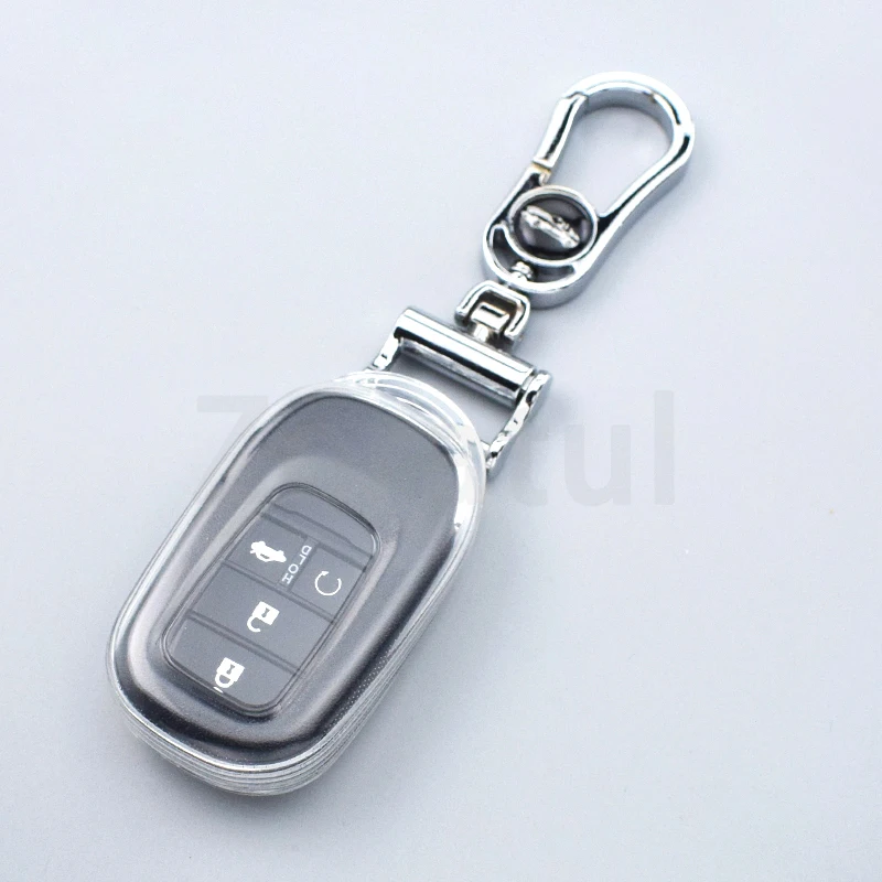 ontto Custodia portachiavi in pelle con portachiavi in metallo compatibile con telecomando per chiave Honda Accord Civic HR-V CR-V Pilot Sport SI EX EX-L Touring 2022 2023 nero