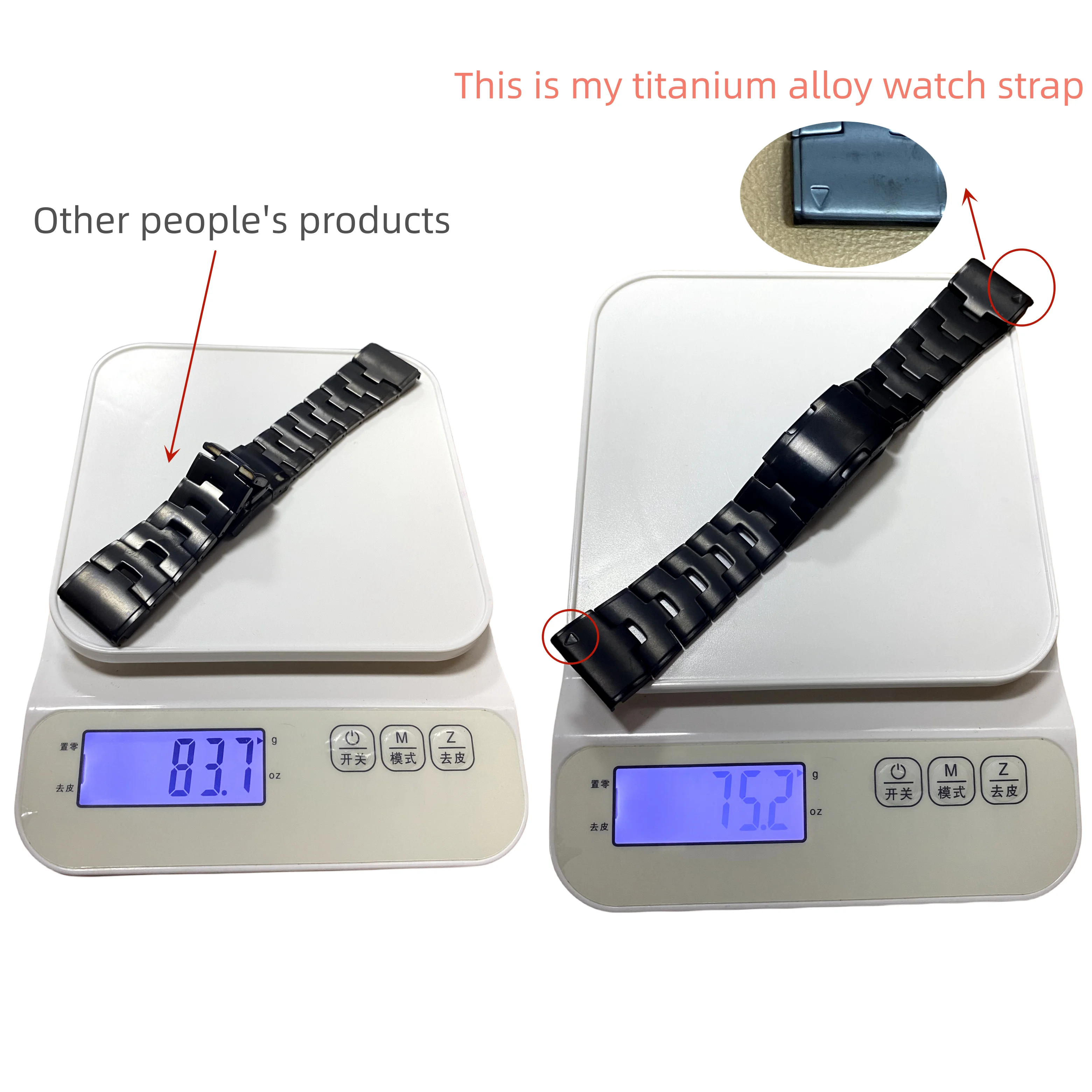 Garmin Titanium Metal Quick Fit Watch Band Bracelet - 22mm/26mm