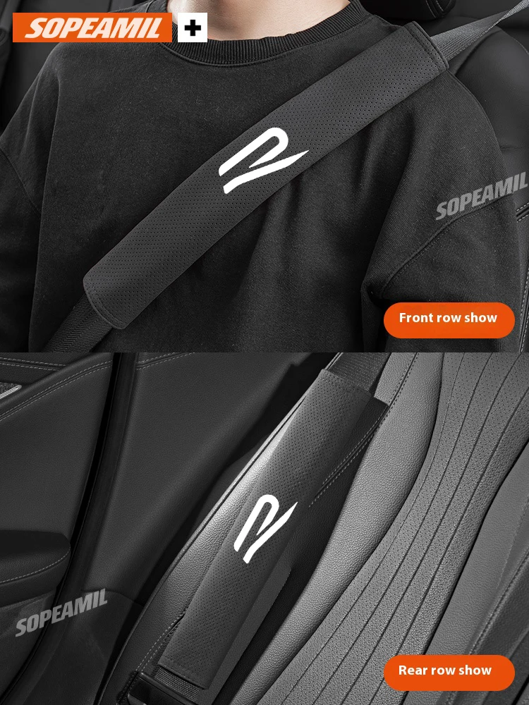 Car Safety Belt Cover Suede Seat Belts Shoulder Protector Pad For Volkswagen New R Tiguan Passat Arteon CC Touareg Golf GTI Polo
