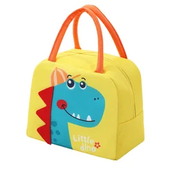 Cute Cartoon 3D Bento Handbag - Insulated Canvas Lunch Bag (Yellow)