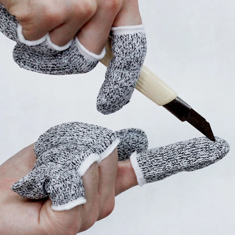 Anti-Cut Finger Cots Thumb Protector Sleeve Cover Finger Peel Fingertip Gloves Picking Cover 10Pcs Kitchen Tools Finger Protector Finger Guard