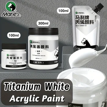 Marie's Titanium White Acrylic Paint 100/300ml – For Rocks, Wood, Crafts, Walls & Art 1