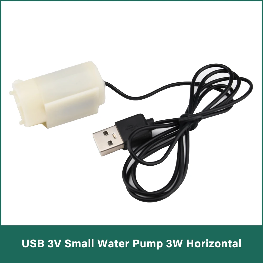 USB DC 3V 3W Mini Micro Submersible Water Pump Low Noise Motor Horizontal Pump 