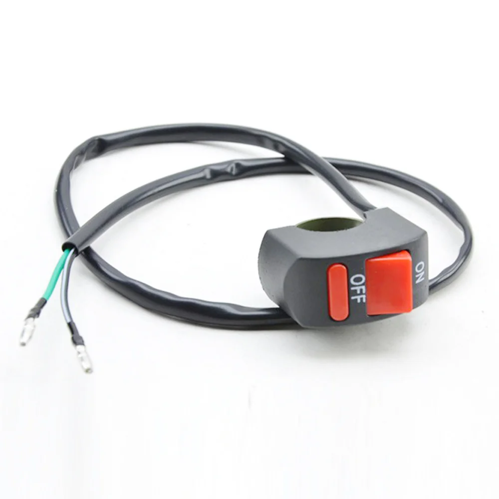 Universal Motorcycle Handlebar Flashing Switch Moto Light Switch ON OFF Button ATV Bike DC12V/10A Black Two Core Wire