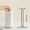 Wood Paper Towel Holder, Black Paper Towel Holder Countertop, Kitchen Towel Holder Free-Standing with Non-Slip Wooden Bas 4
