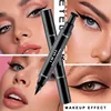 Double-ended Quick-drying Eyeliner Pen Triangular Stamp Brush 2 In 1 Waterproof Lasting Non-smudge Liquid Eyeliner Hot Cosmetic 6