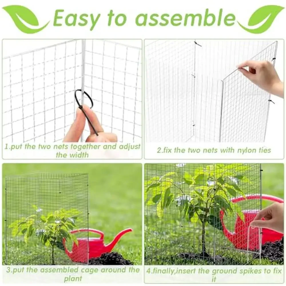 Garden Plant Protector Cage Set 80 Pack Rabbit Bird Animal Mesh Fence Kit