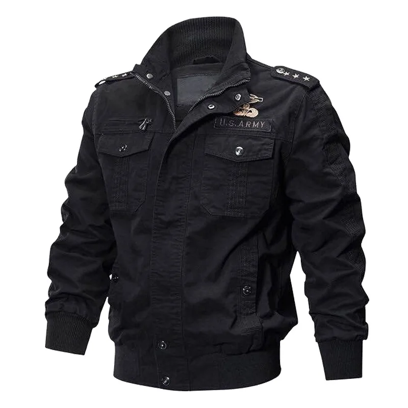 Black Khaki Army Military Jacket Men Spring Autumn Coats Bomber Jackets