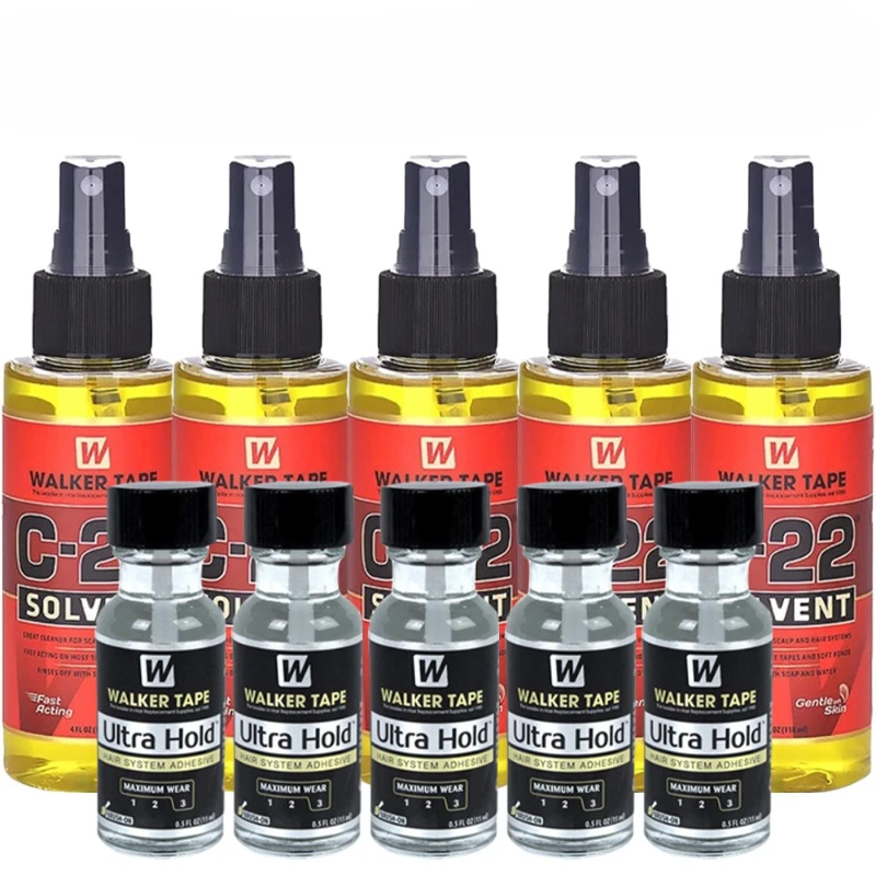 0.5Oz Walker Tape Ultra Hold Lace Front Wig Colla Colla Impermeabile Per Pizzo Con Pennello C-22 Hair Solvent Tape Adesivi Removeror