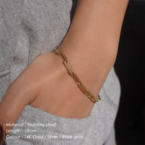 EManco-여성용 팔찌 커브 쿠바 링크 체인, 스테인레스 스틸, 여성용 팔찌 체인, Davieslee Jewelry 2