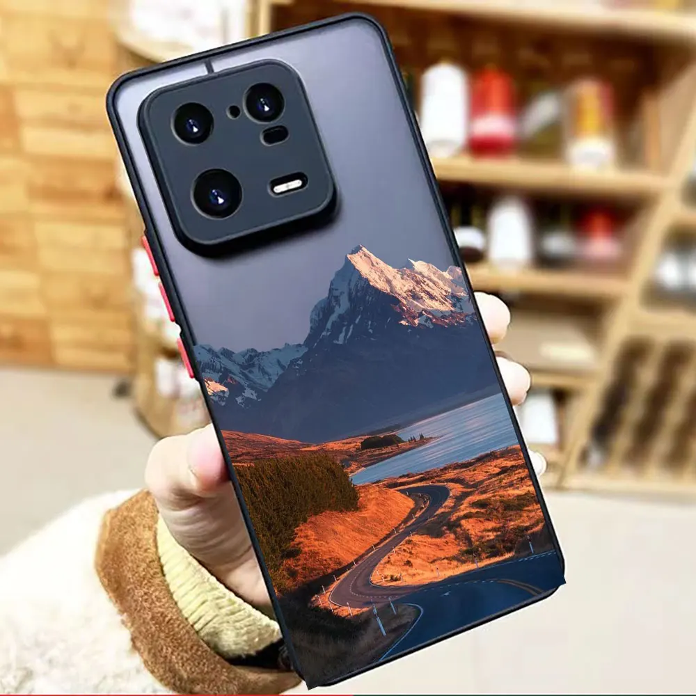 thumbnail image 1 of Funda mate para Xiaomi 13 12 12S 12T 11 11T 10 10T 10S 9 8 6X PRO LITE 5G Funda Capa Shell arte pintado a mano paisaje de montaña, 1 of 5