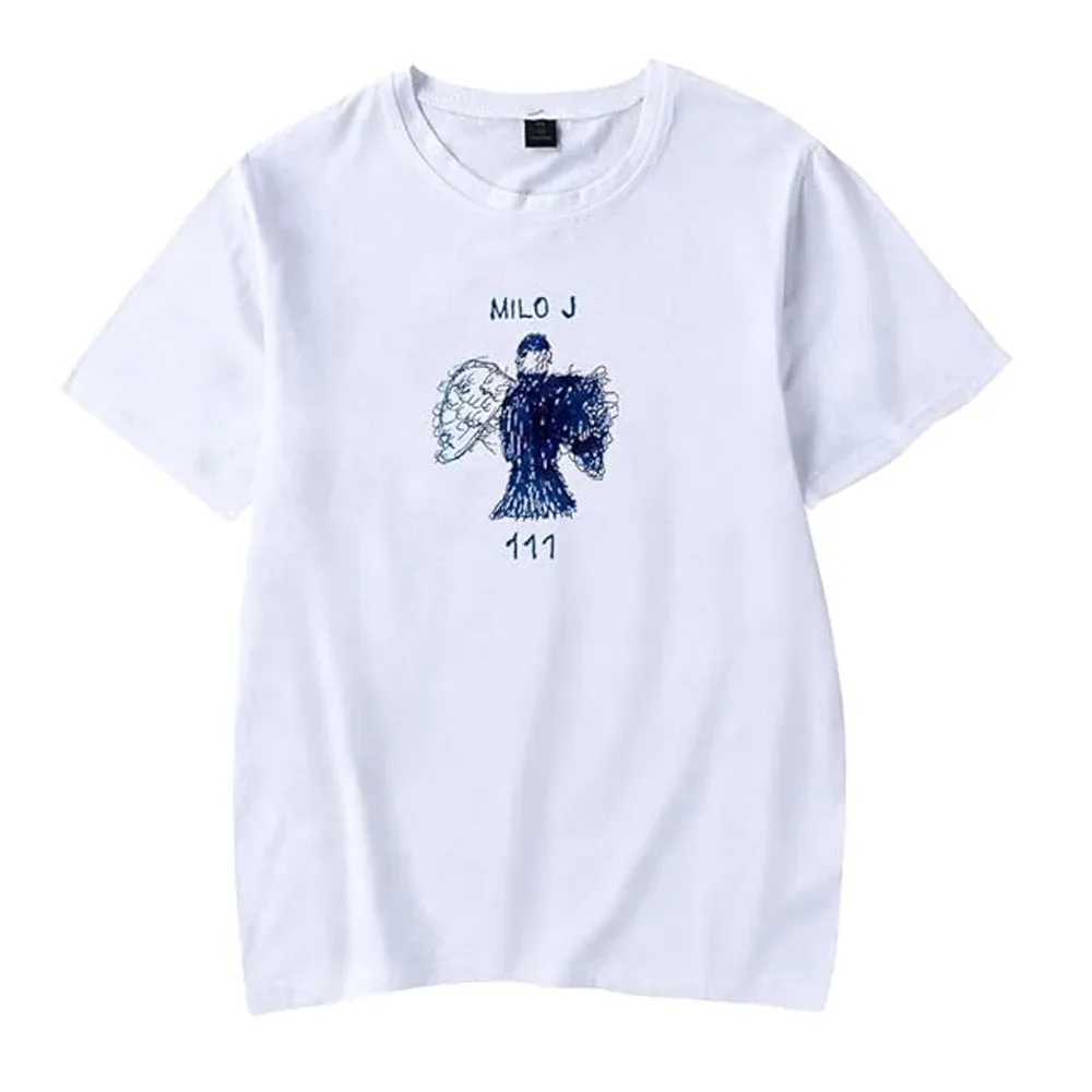 

Milo J-short sleeve women's and men's T-shirt with round collar, singer casual t-shirt, streetwear, album, tour merch, 111